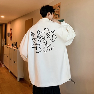 麂皮绒夹克男大码立领褂子外套JK85427-P68加绒款-P78