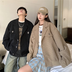 港风美式夹克男潮牌夹克男女情侣大码M-5XL外套男JK8748P95控128图片