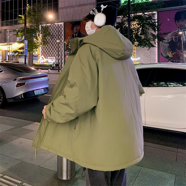 wassuphappy连帽冲锋衣棉服男款冬季潮牌户外登山保暖加厚棉衣服,男装夹克,电商D325