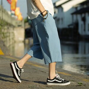 夏季风七分裤棉麻宽松亚麻短裤K66-P30图片