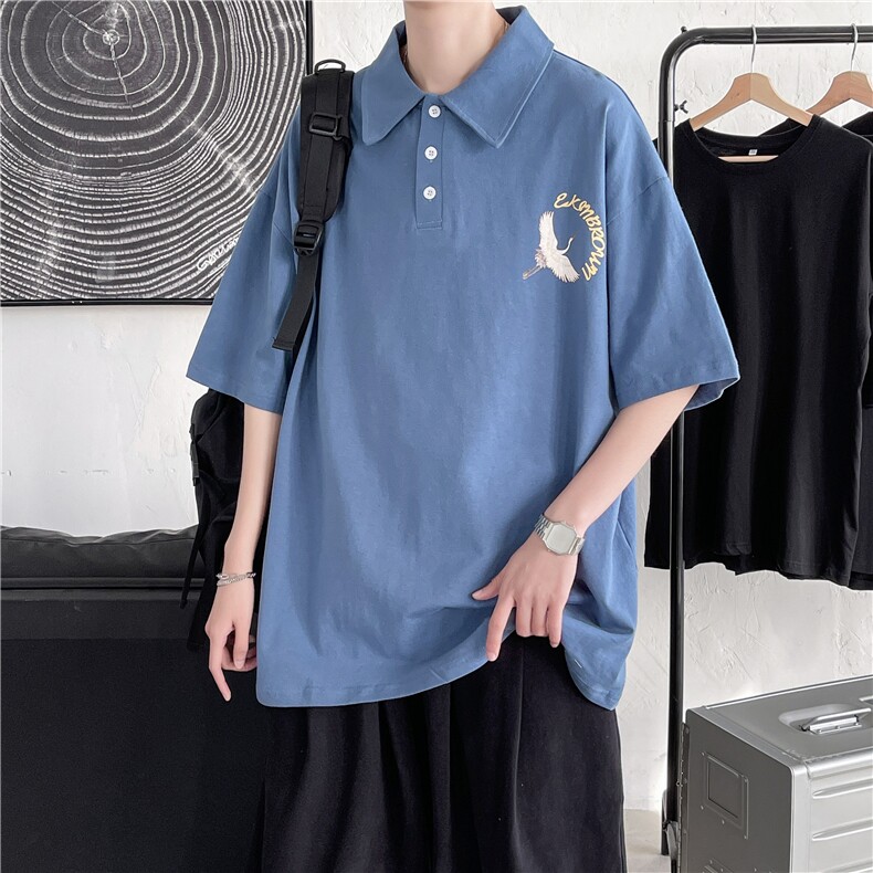 港风polo衫休闲潮大码情侣男女风翻领短袖T恤DP7022P35控,男装Polo衫,星座227-7