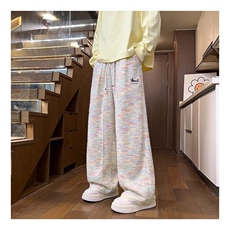 美式重磅刺绣腊肠狗糯米裤男女同款春秋宽松直筒休闲裤MKF02P43，男装休闲裤，星座1013-5