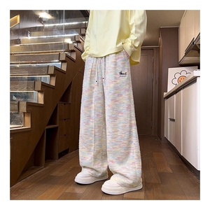 美式重磅刺绣腊肠狗糯米裤男女同款春秋宽松直筒休闲裤MKF02P43