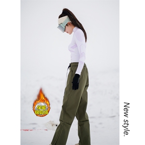冬日多巴胺滑雪裤男女同款加绒保暖防水防寒登山裤K1002J加绒-P75图片