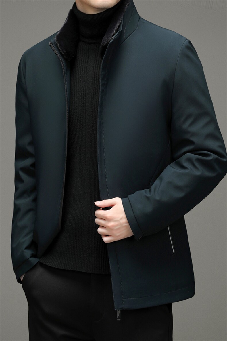 脱卸领棉服男2023冬季中年男休闲纯色棉服爸爸装外套YYM8801-P200,男装棉衣,电商B212（原钱塘6029）