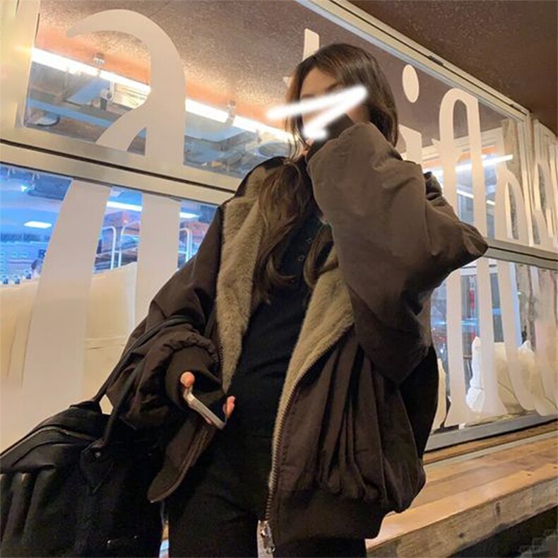 两面穿现货重磅短款座山雕棉衣男女双面穿毛毛绒棉服加厚外套,男装棉衣,电商A486-1