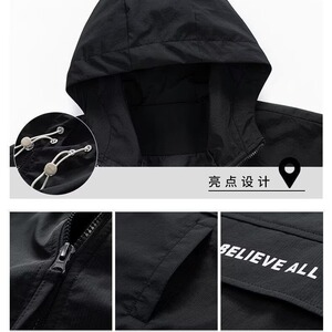 半拉链套头冲锋衣男春秋季新款连帽卫衣外套情侣上衣WT15 P56图片
