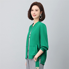 时尚休闲女装短外套显瘦百搭小开叉上衣，女装短外套，依恋蒂丝