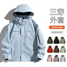 新款男女高品质户外登山服青少年学生冲锋衣夹克外套HS6606，男装夹克，星座1206（原A206）