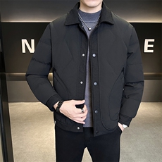 新款男士小翻领羽绒服夹克加厚防寒309B-3-81061-P195，男装夹克，星座1409-3