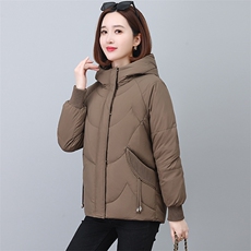 冬季连帽羽绒服女2024新款韩版小个子休闲宽松白鸭绒保暖加厚外套，女装羽绒服，婷思杰（原婷想服饰）