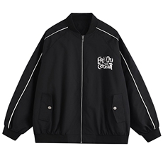 新款平铺创意字母印花潮流棒球服外套A247-TPF6053特批65，女装短外套，电商A247-1