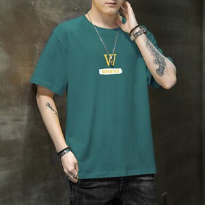 2026夏季新款男士W字母印花潮流百搭短袖T恤衫1210-2-DT55-P10,男装T恤,星座1816-2（原1210–2）