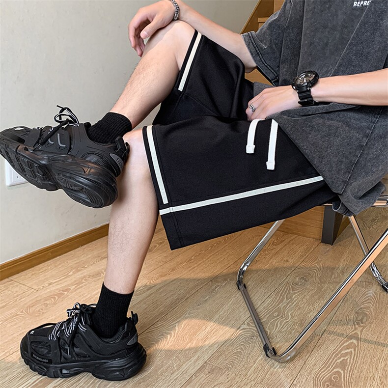 夏季新款冰丝垂感短裤港风休闲裤男免烫宽松凉感K23203-P39控58图片