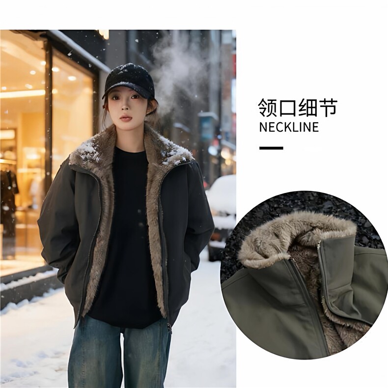 特批100现货网图两面穿座山雕加厚加绒棉衣外套石墨灰M6816-P100，男装棉衣，星座307A