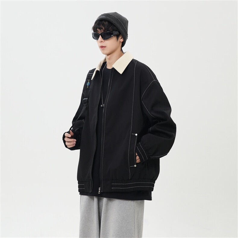 2025春休闲痞帅工装翻领夹克潮流外套得物二开XZ301b-2-JK2585P78,男装夹克,星座301B-2（原A443-1）