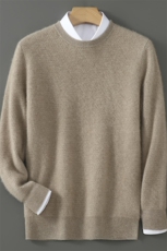 羊毛套衫男圆领针织毛衣长袖休闲2024冬新款保暖男装，男装羊毛衫，宇灿羊绒