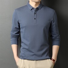 BP6683钱塘2020-2春秋款中年男士长袖纯简约休闲纯色T恤P58，男装T恤，钱塘207-2
