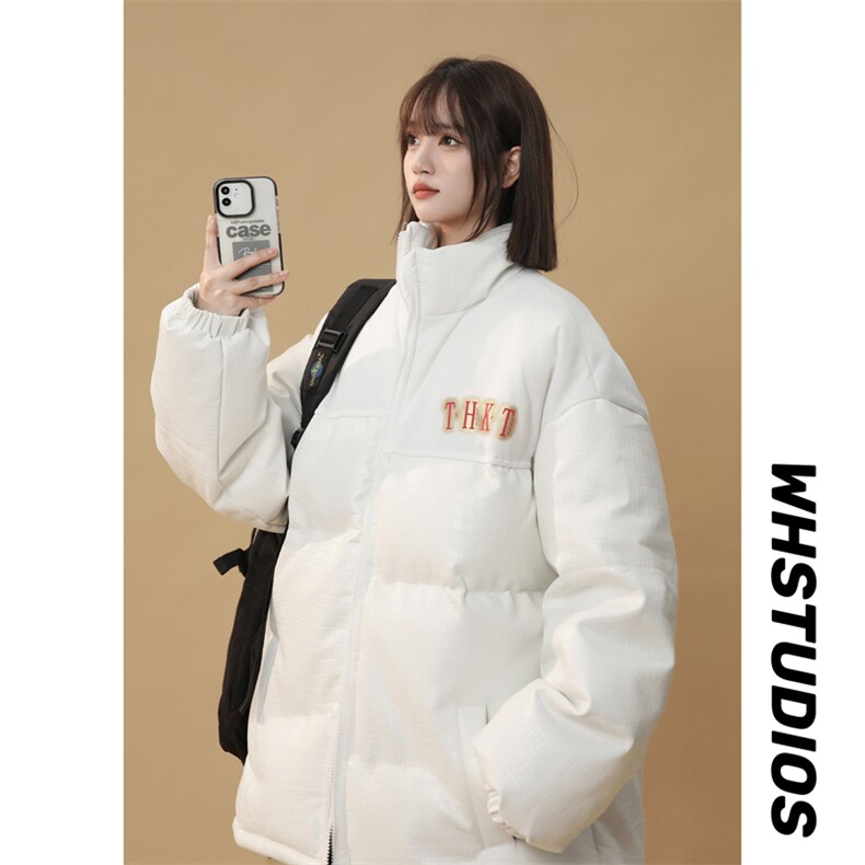 2025中性款PU皮棉衣棉服鳄鱼纹拼接面包服棉袄皮衣外套1612-P85,女装棉衣/棉服,星座207