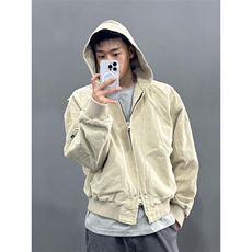 短款外套男春秋款美式复古工装连帽棒球服哈灵顿夹克JK7709，男装夹克，星座1116A（原606A-3）