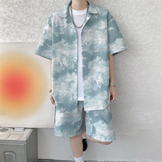 ！2026夏季新款男士短袖衬衫套装百搭时尚一套CSTZ001特P55，男装衬衫，电商B220