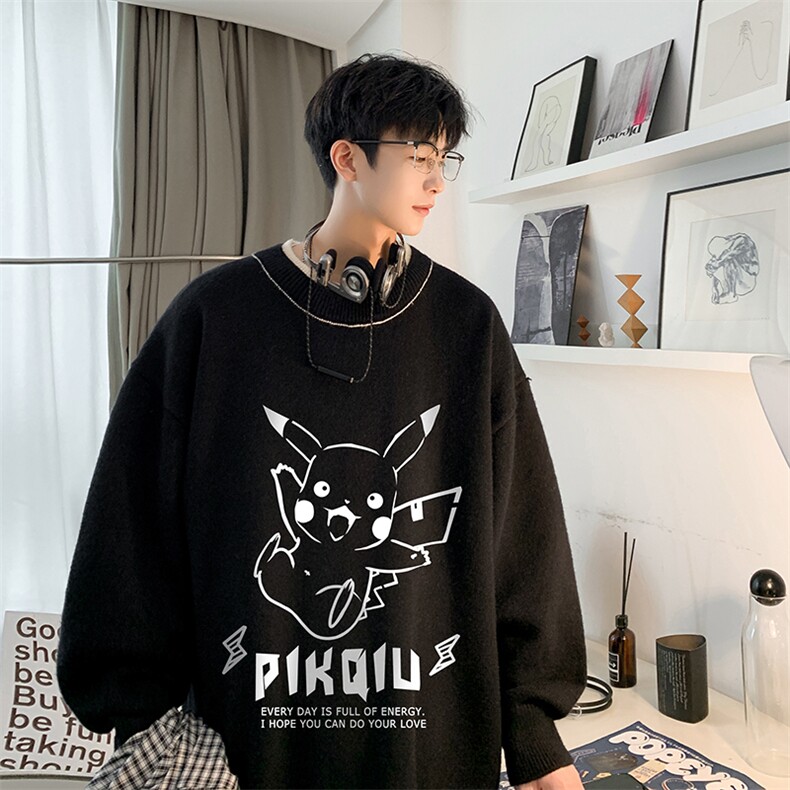 控78 假两件毛衣男大码加绒针织衫男毛线衣M80078-P55  加绒P70图片