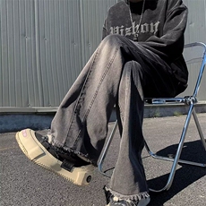 美式高街牛仔裤按韩版渐变色个性2025春季ins直筒长裤RK1361-P45，男装牛仔裤，星座412-2
