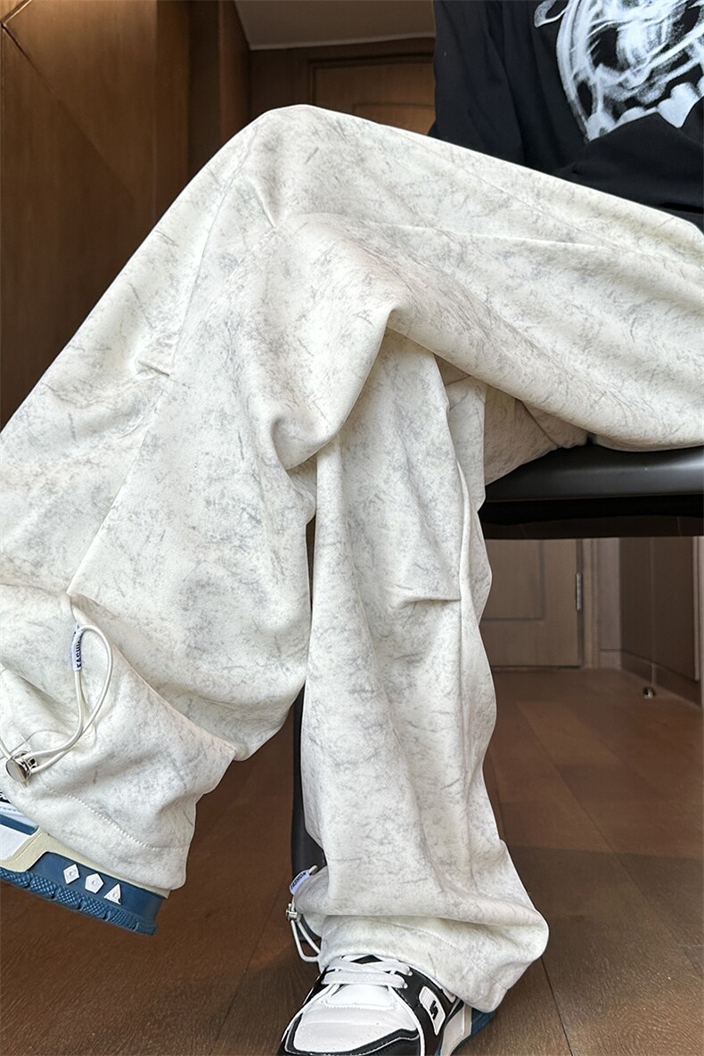秋季扎染脏脏裤宽松抽绳伞兵裤运动卫裤A480特P45控68,男装休闲裤,电商A309