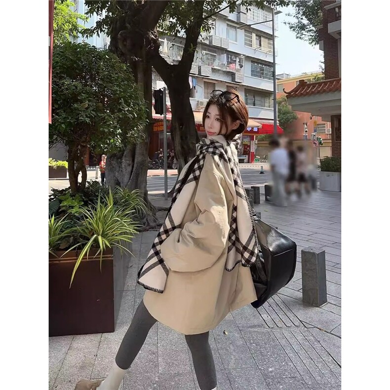 复古慵懒风长袖立领西装外套女装秋季宽松显瘦中长款棉衣,男装西服套装,星座506A