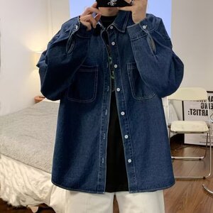 1506/Q11040/P46男款衬衫秋季宽松男生潮流百搭休闲外套潮,天华山一日游穿搭图片