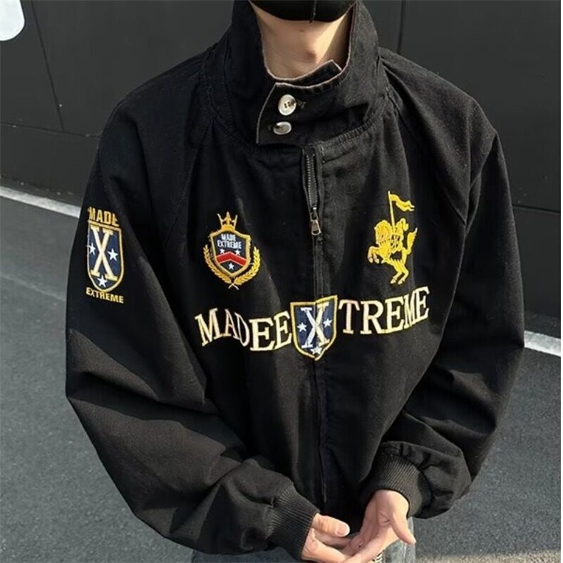 F659P100街头高级感青少年夹克男春小众工装刺绣宽松立领,男装夹克,星座512-6