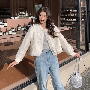 镂空蕾丝小香风短外套女春秋2025新款防晒夹克上衣法式温柔风爆款图片