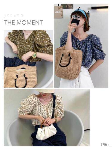 韩小碎花上衣，女装，蓝调故事