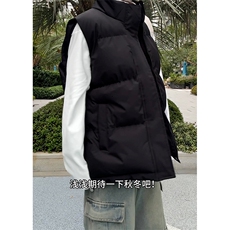 现货5W件冬季三防boxy短款立领棉衣马夹外套男女加厚马甲保暖棉服，男装棉衣，电商A486