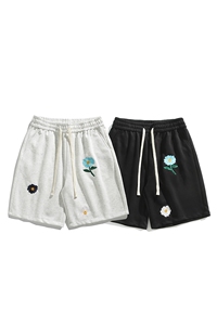 美式小花刺绣短裤男女夏oversize运动五分休闲裤子DK8643特价P25图片