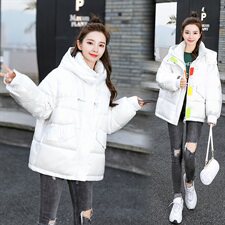 2020冬季新款彩色魔术贴连帽棉服休闲舒适保暖棉服外套，女装棉衣/棉服，曼娅璐