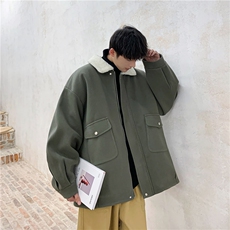 TP98N58毛呢羊羔毛棉服加绒加厚OVERSIZE韩版宽松上衣外套，男装棉衣，电商A170
