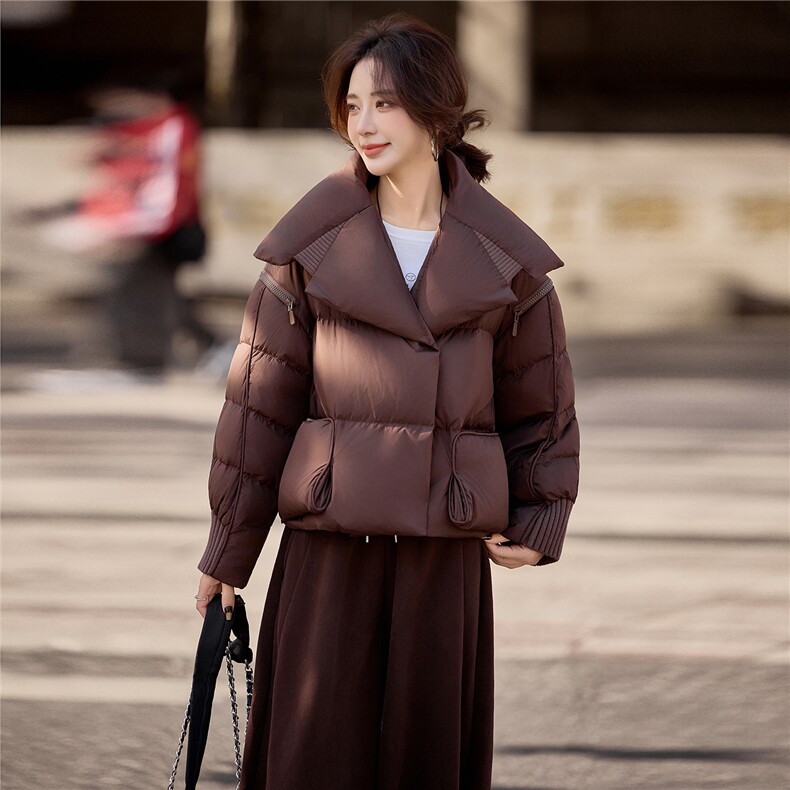 水衣源2319款短款大翻领加厚时尚羽绒服冬季保暖外套女,女装羽绒服,水衣源