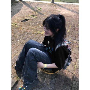 H0723-P30宽松休闲2026新款夏季短袖印花t恤女图片