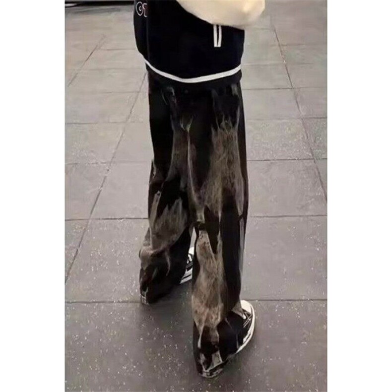 扎染渐变牛仔裤男款高街vibe裤子潮牌痞帅炸街微喇叭裤N2101,男装牛仔裤,星座1116A（原606A-3）