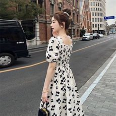 《48H发》高数据短袖连衣裙女碎花中长款裙子，女装连衣裙，凯芙莉服饰