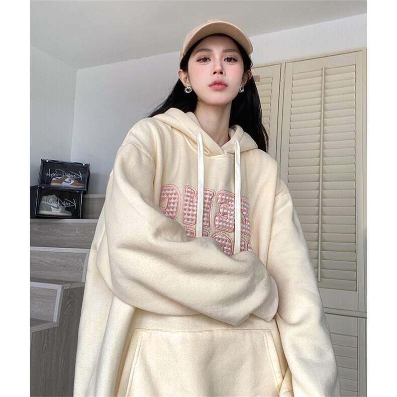 QC5192-TP45控价68贴布绣卫衣情侣连帽男中性风大码外套帽衫女,男装卫衣,电商A102-1