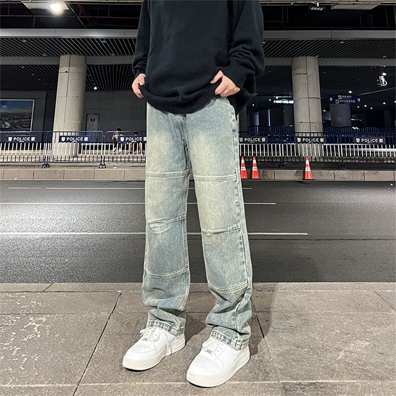 美式高街vibe风直筒长裤欧美痞帅男hiphop复古水洗牛仔裤,男装牛仔裤,星座301D-4(原星座1004-4）