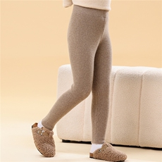 2025年秋季细条修身针织羊毛打底裤舒适休闲百搭保暖，童装裤子，群鹿羊绒