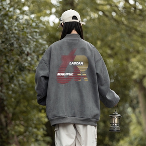 24春秋美式麂皮绒飞行棒球服中性风男女夹克外套JF3278-P80控108图片