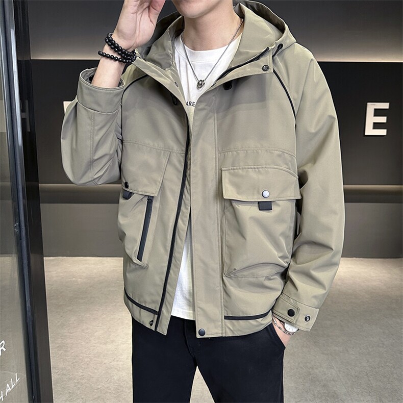 春秋连帽外套潮流休闲宽松工装上衣简约百搭夹克8817-P105,男装夹克,星座703-1