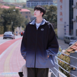 2025港风山系防水冲锋衣渐变色夹克男：聚酯纤维JK77087P85控图片