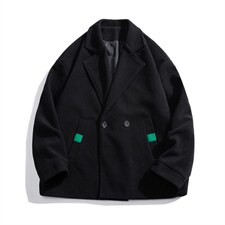 N6138/P85秋冬款西服双排扣毛呢大衣男宽松大码呢料夹克外套呢子，男装夹克，电商A141