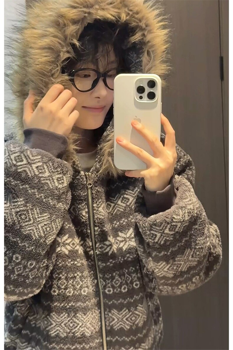 连帽棉衣夹棉保暖复古毛绒情侣外套男女DZ54131-TP85168,男装棉衣,电商A102