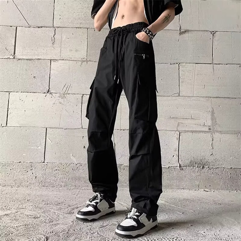 新款美式男美式水洗高街潮宽松直筒休闲裤子X2211图片